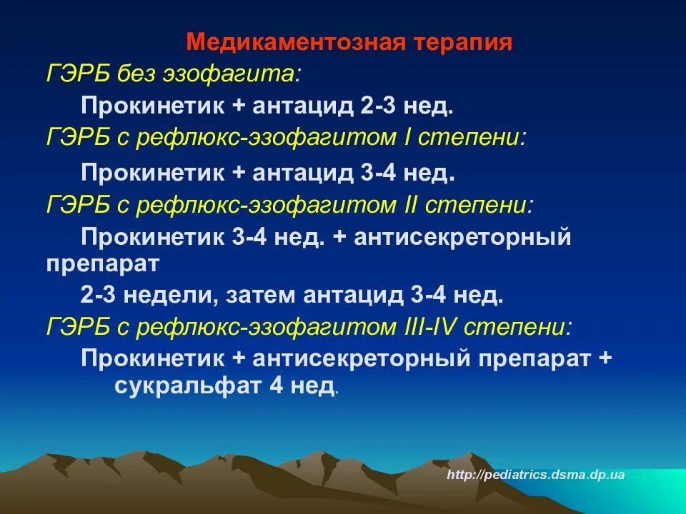 Рефлюкс 4. Схема терапии ГЭРБ. Медикаментозная терапия ГЭРБ. Лекарства при ГЭРБ С эзофагитом. Принципы терапии ГЭРБ.