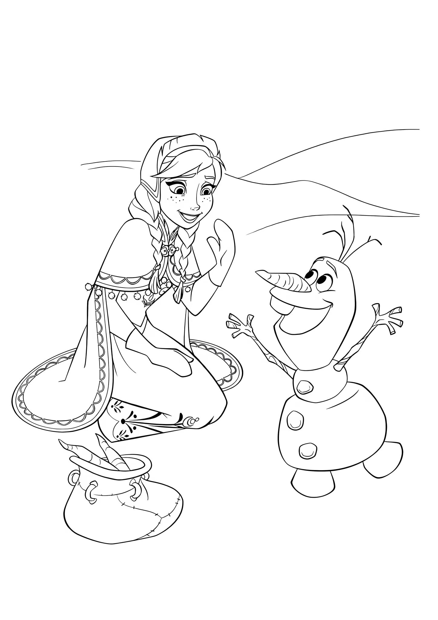 Frozen coloring. Раскраска Anna Elsa.