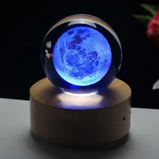 3d solar system crystal ball night light
