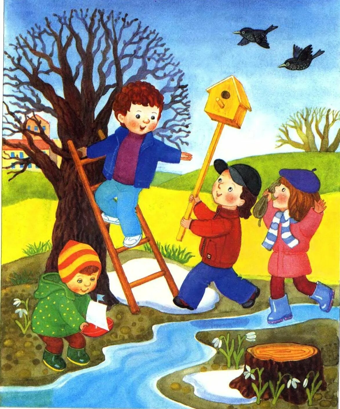 Картинки детские апрель. Весенняя картина для детей.