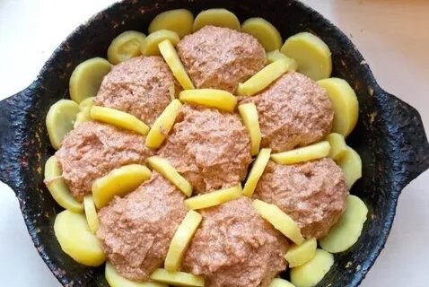 Мясной фарш картофель