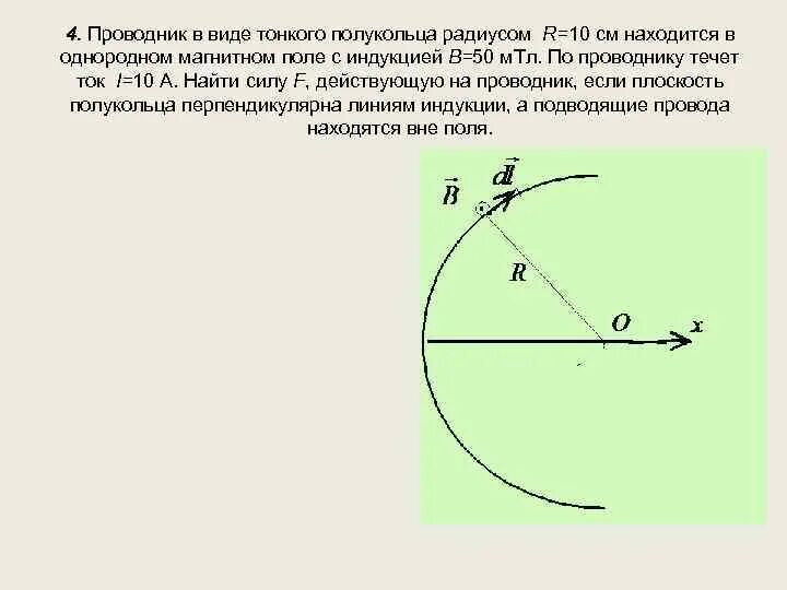 Провод в виде тонкого полукольца радиусом r. Проводник в виде тонкого полукольца радиусом r 10 см. Магнитная индукция в центре полукольца. Индукция магнитного поля в центре полукольца. Тонкое полукольцо заряжено равномерно