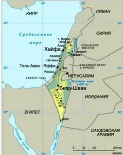 Географическая карта мира израиль