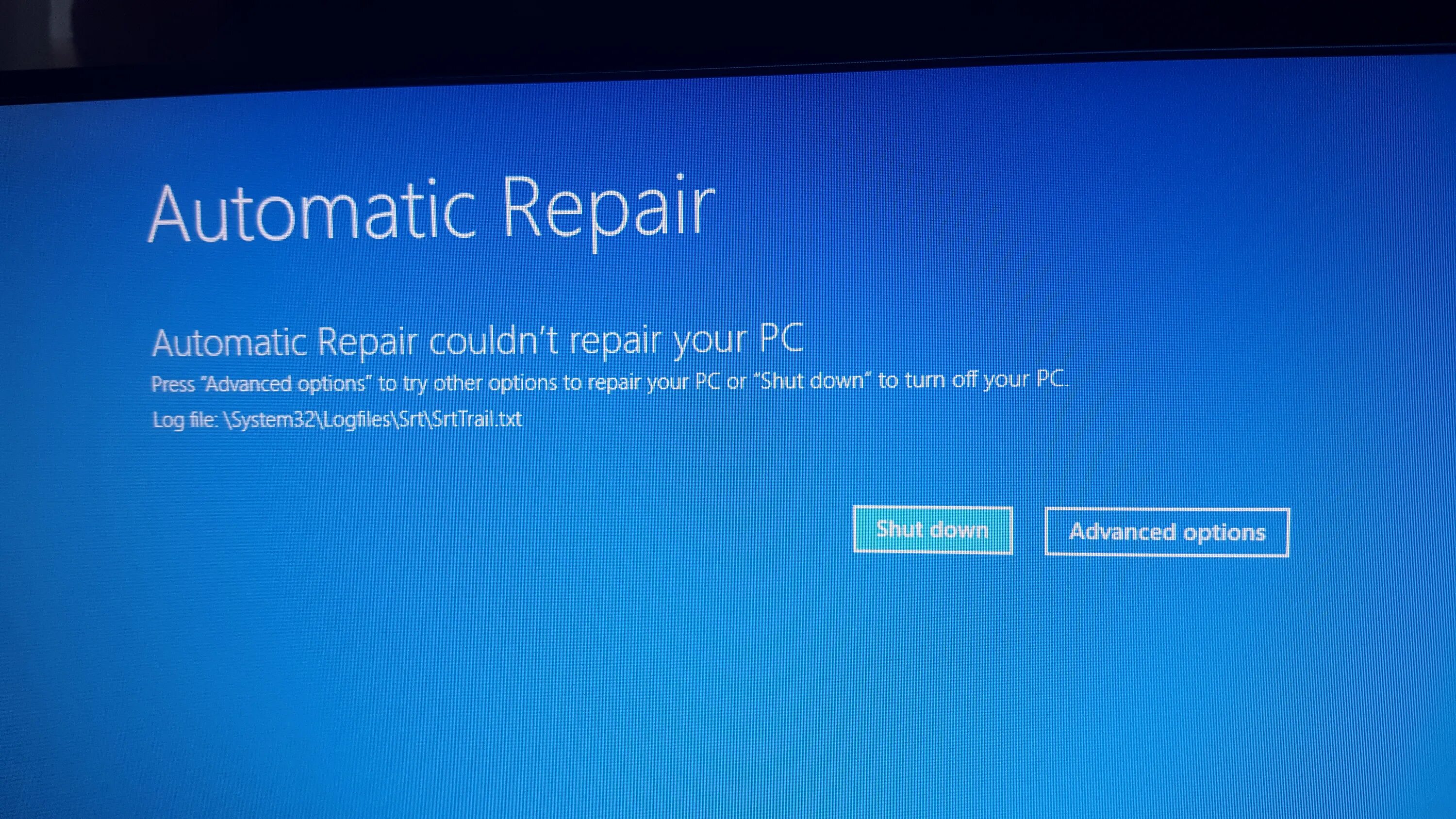 Windows 10 install Repair. Preparing Automatic Repair. Couldn t download level