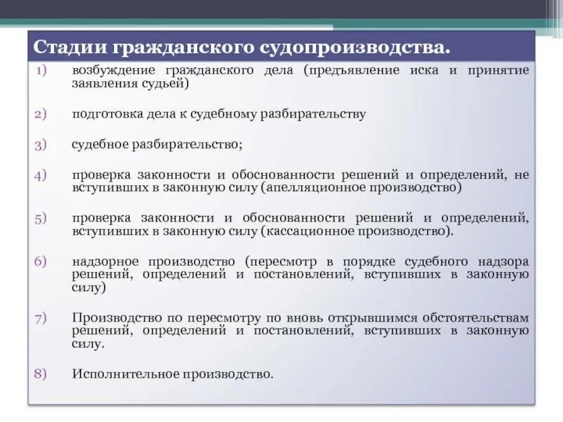 Источники судопроизводства рф. Стадии гражданского судопроизводства. Виды судопроизводства в гражданском процессе. Виды и стадии гражданского процесса. Стадии гражданского процесса схема.