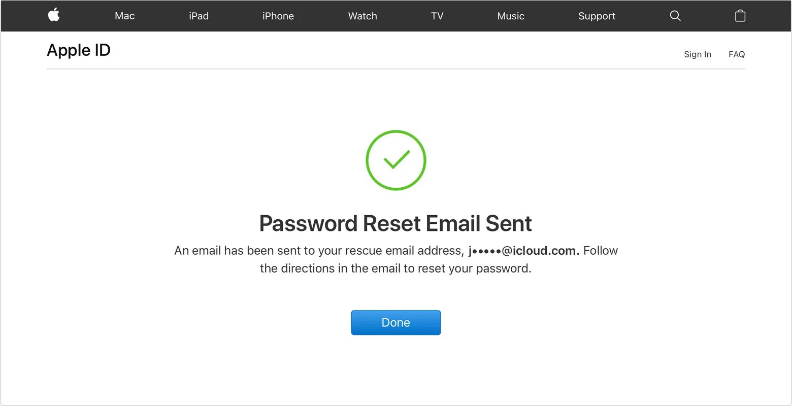 The password has been changed. Сброс пароля email. apple reset password. пароль для apple id.