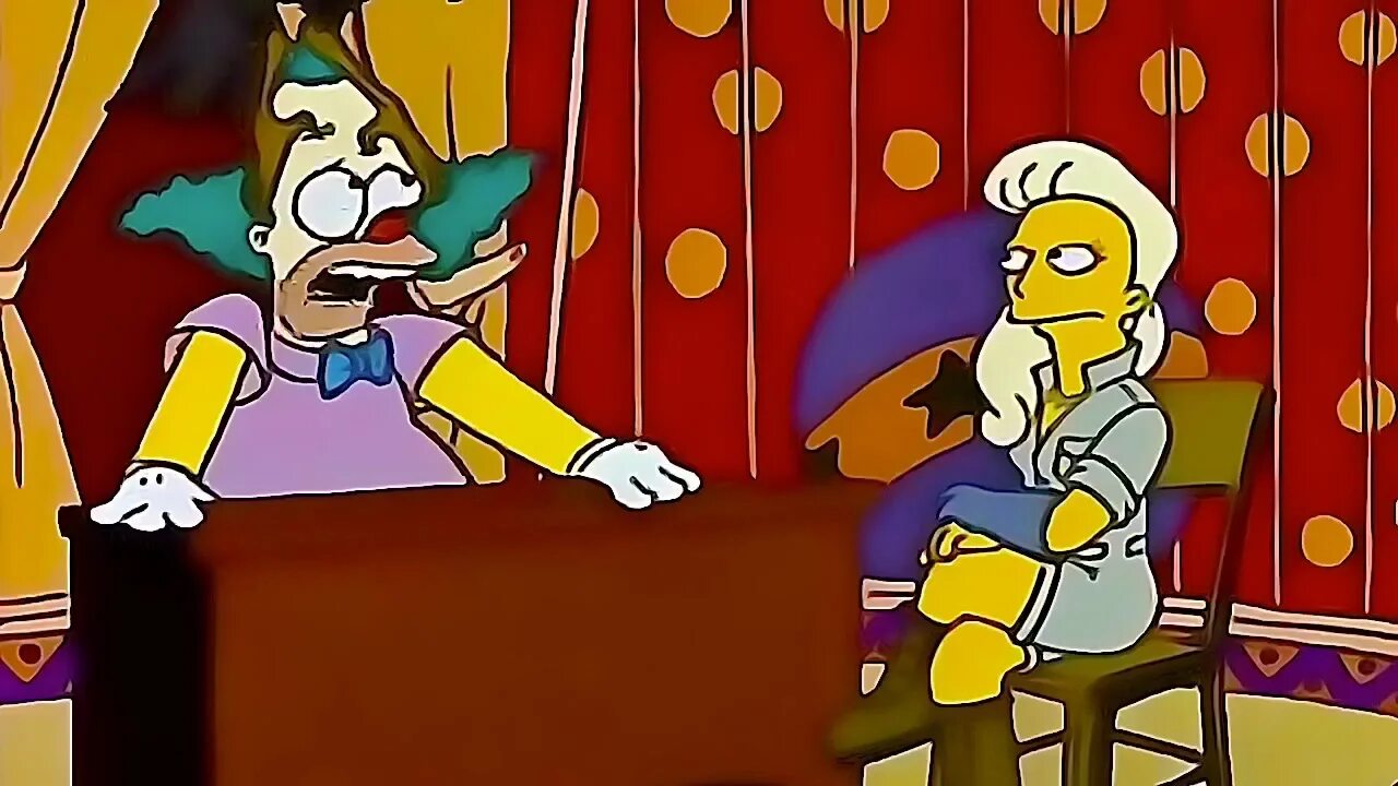 The clown can sing like a bird