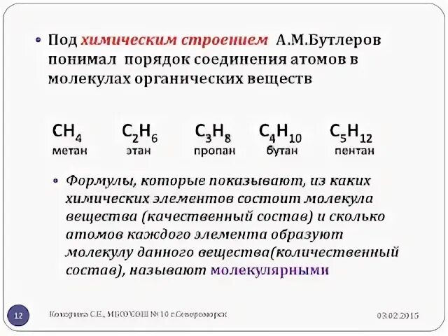 Предпосылки теории химического строения Бутлерова. Широкозонные соединения а2б6 материал.