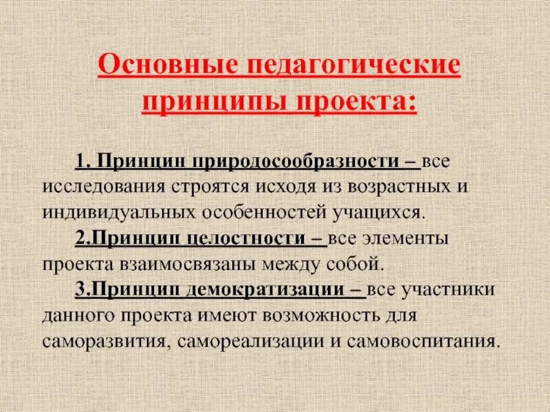 Элементы принципы. Идея педагогического проекта. основная идея педагогического проекта. основные принципы природосообразности. принцип природосообразности сущность.