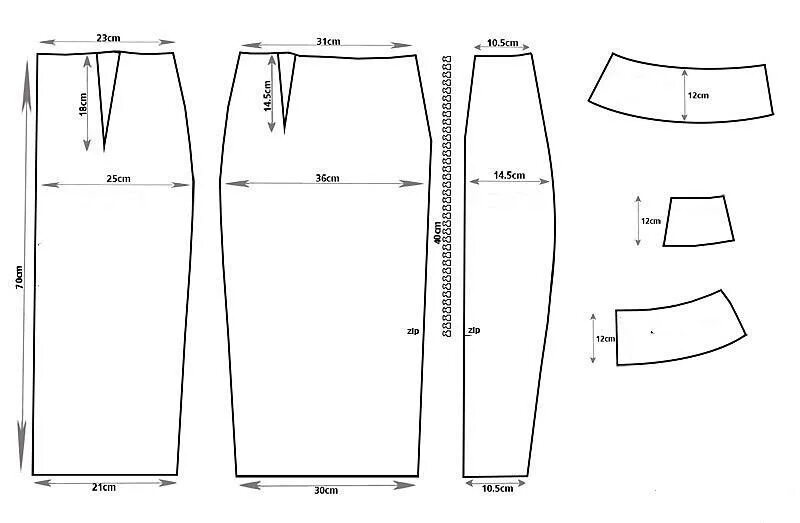 Выкройка юбки карандаш для начинающих