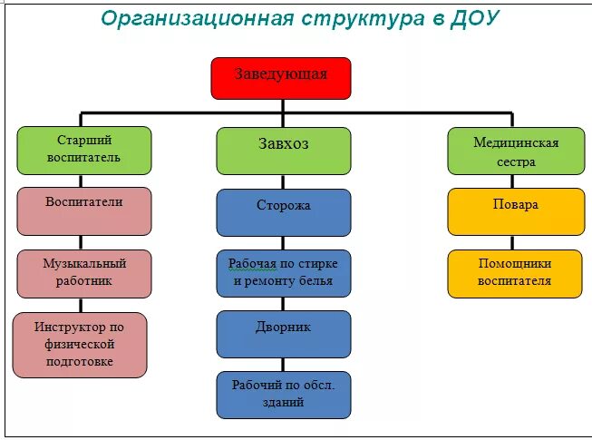 Должностные обязанности завхоза в детском саду. Должности в детском саду. Организационная структура детского сада схема. Структура управления ДОУ. Категории дошкольных учреждений