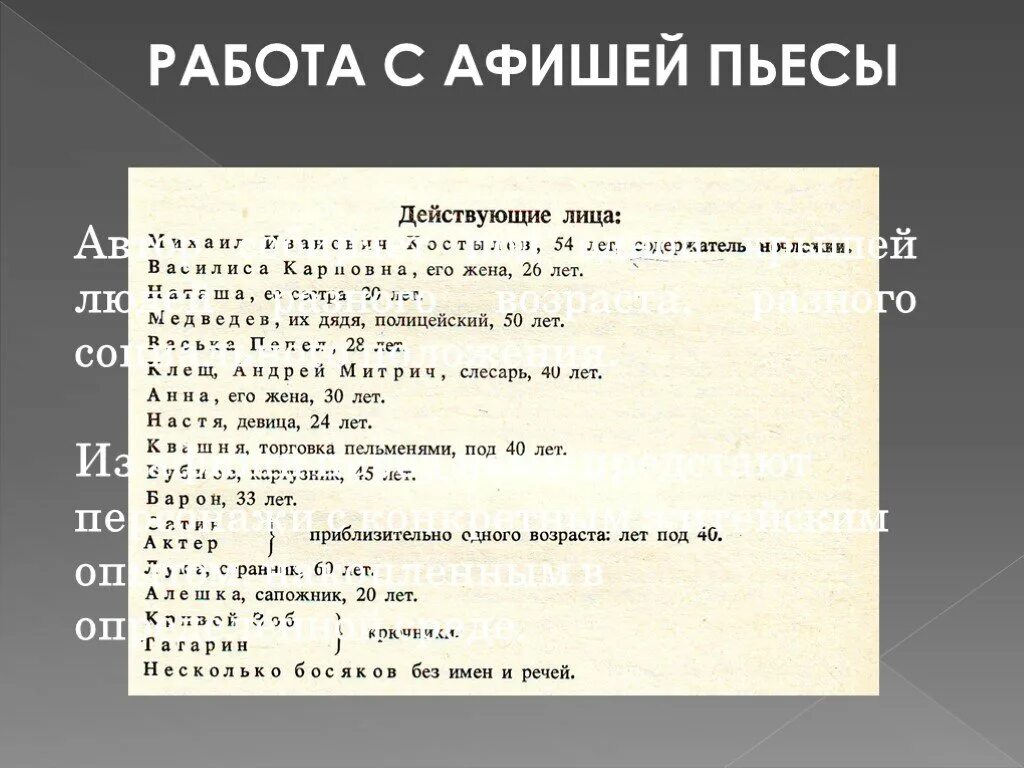 Действующие лица пьесы на дне. На дне список действующих лиц. Действующие лица пьесы на дне Горького. Афиша пьесы на дне.