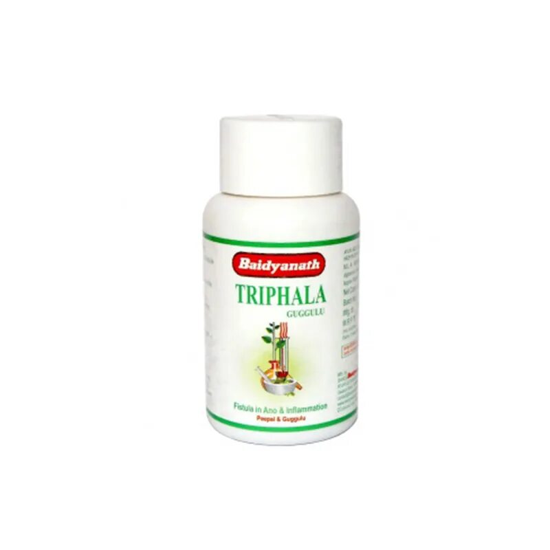 Трифала Гуггул Triphala Guggul Baidyanath, 80 таб. Triphala Guggulu Индия. Baidyanath Triphala.