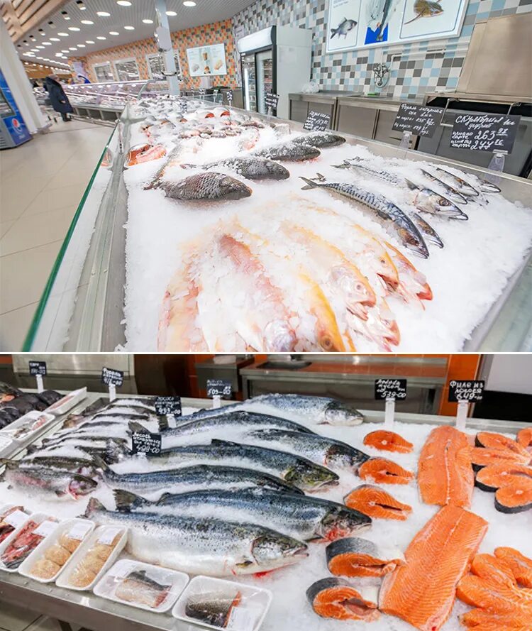 Купить рыбу дорого. Выкладка рыбы. Рыба в супермаркете. Витрина с рыбой. Фигурная выкладка рыбы.
