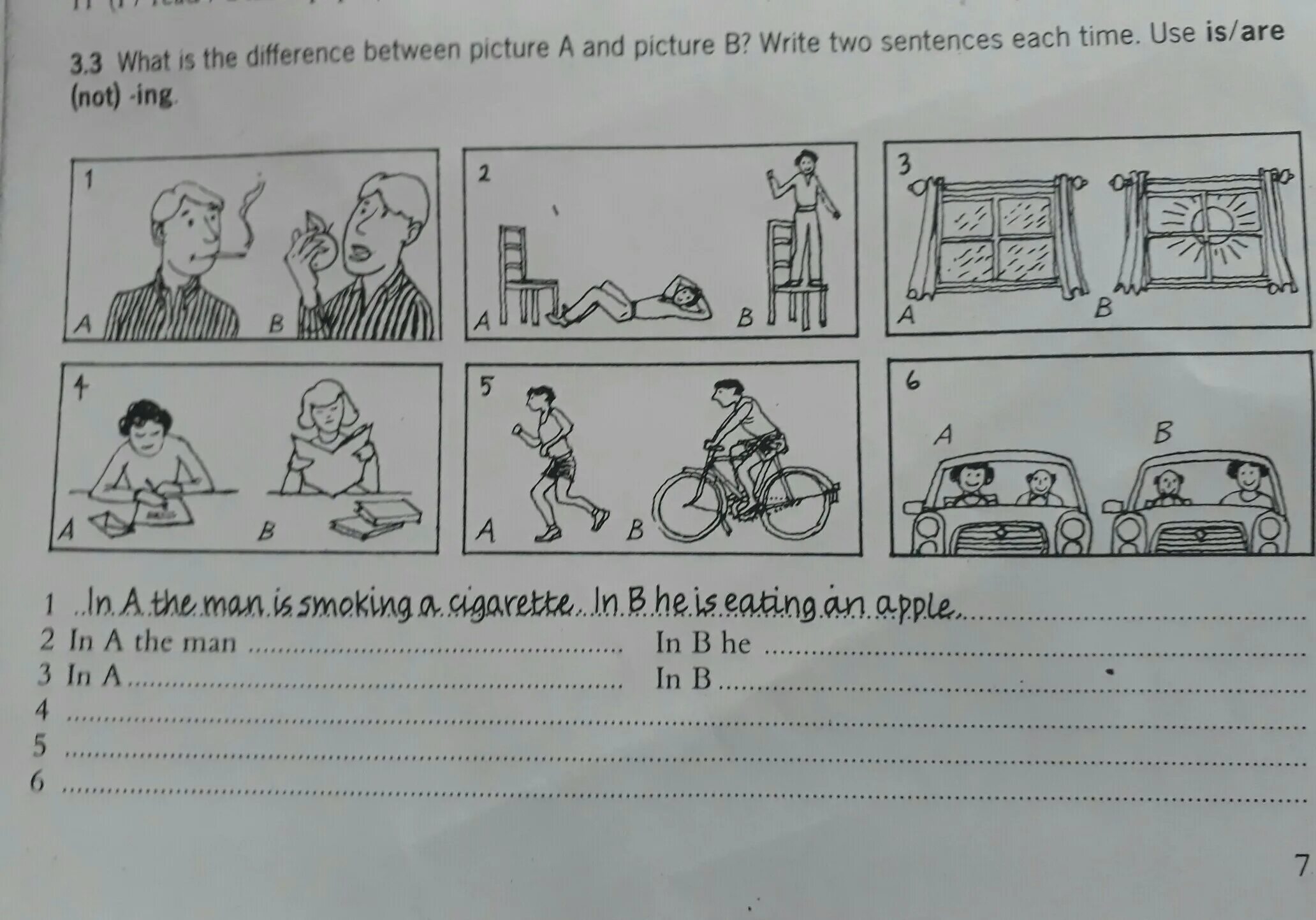 Write sentences for each picture