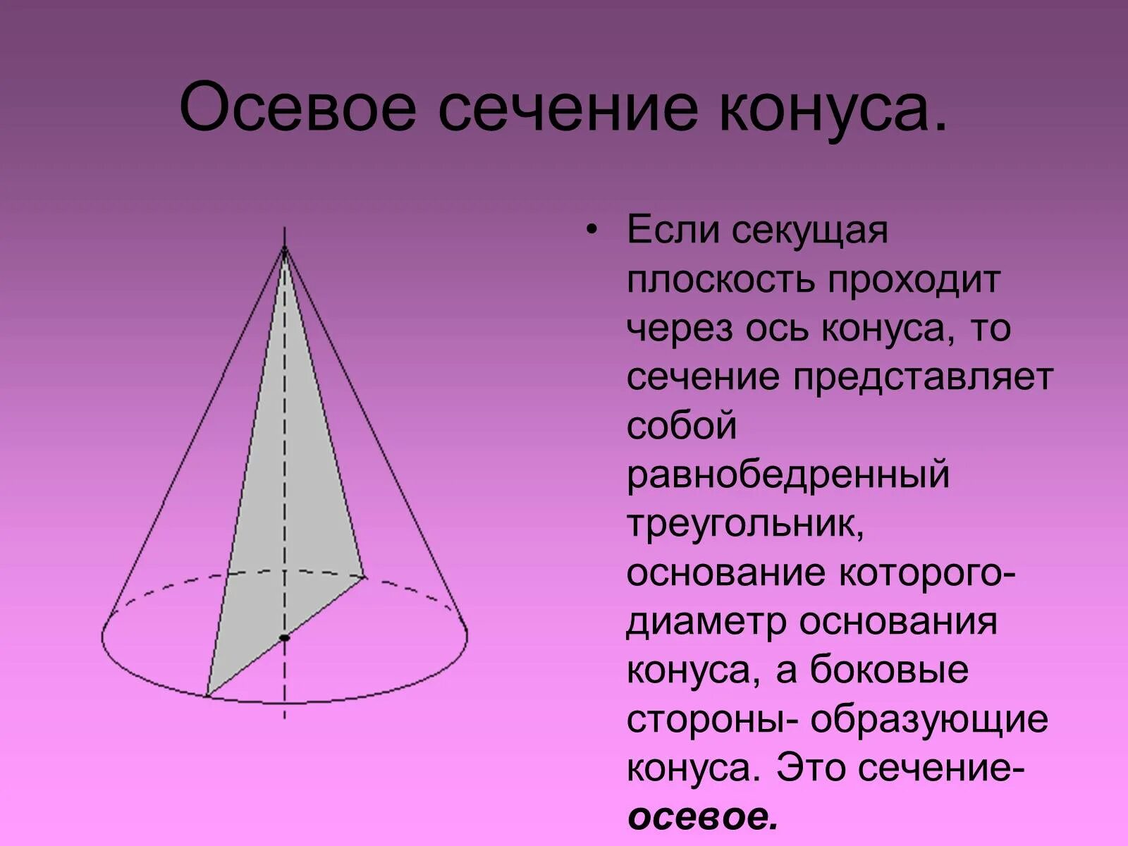 Основание конуса представляет собой. Осевое сечение конуса. Конус и осевое сечение конуса. Осевое сечение конуса и сечение конуса. Изобразите осевое сечение конуса.