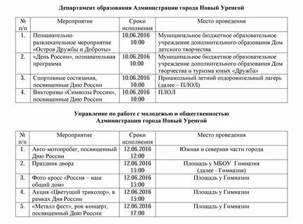 День культуры план мероприятий