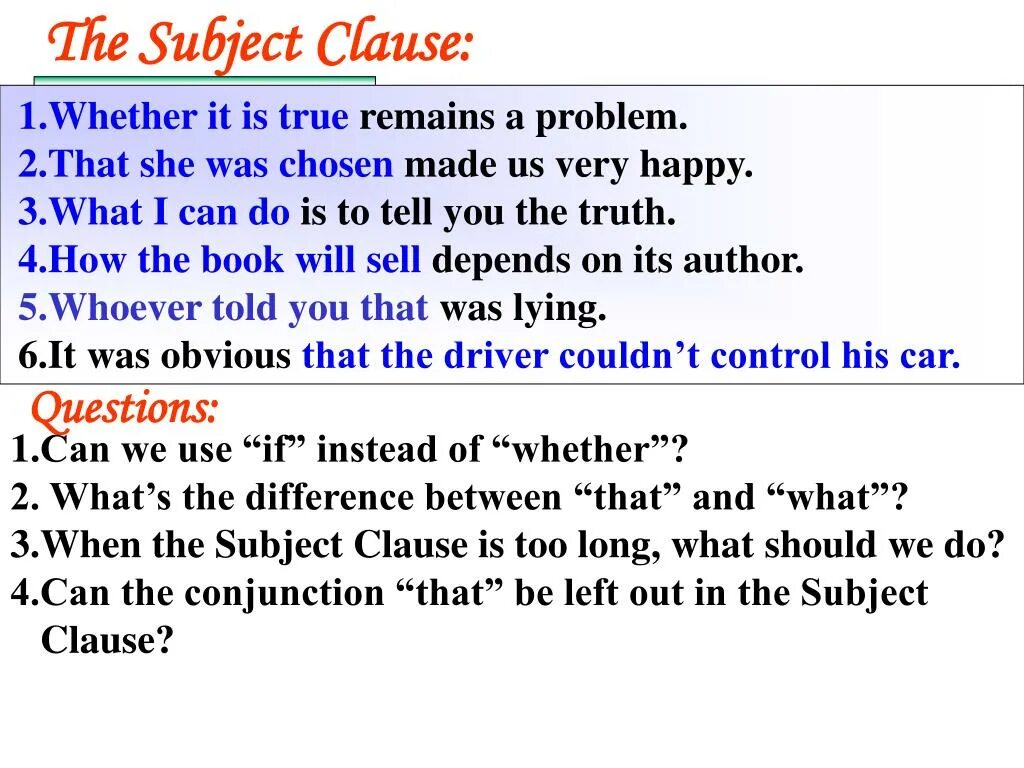 Subject Clauses примеры. Subject Clauses в английском языке. Predicative Clauses в английском. Predicative Clause примеры. Object clause