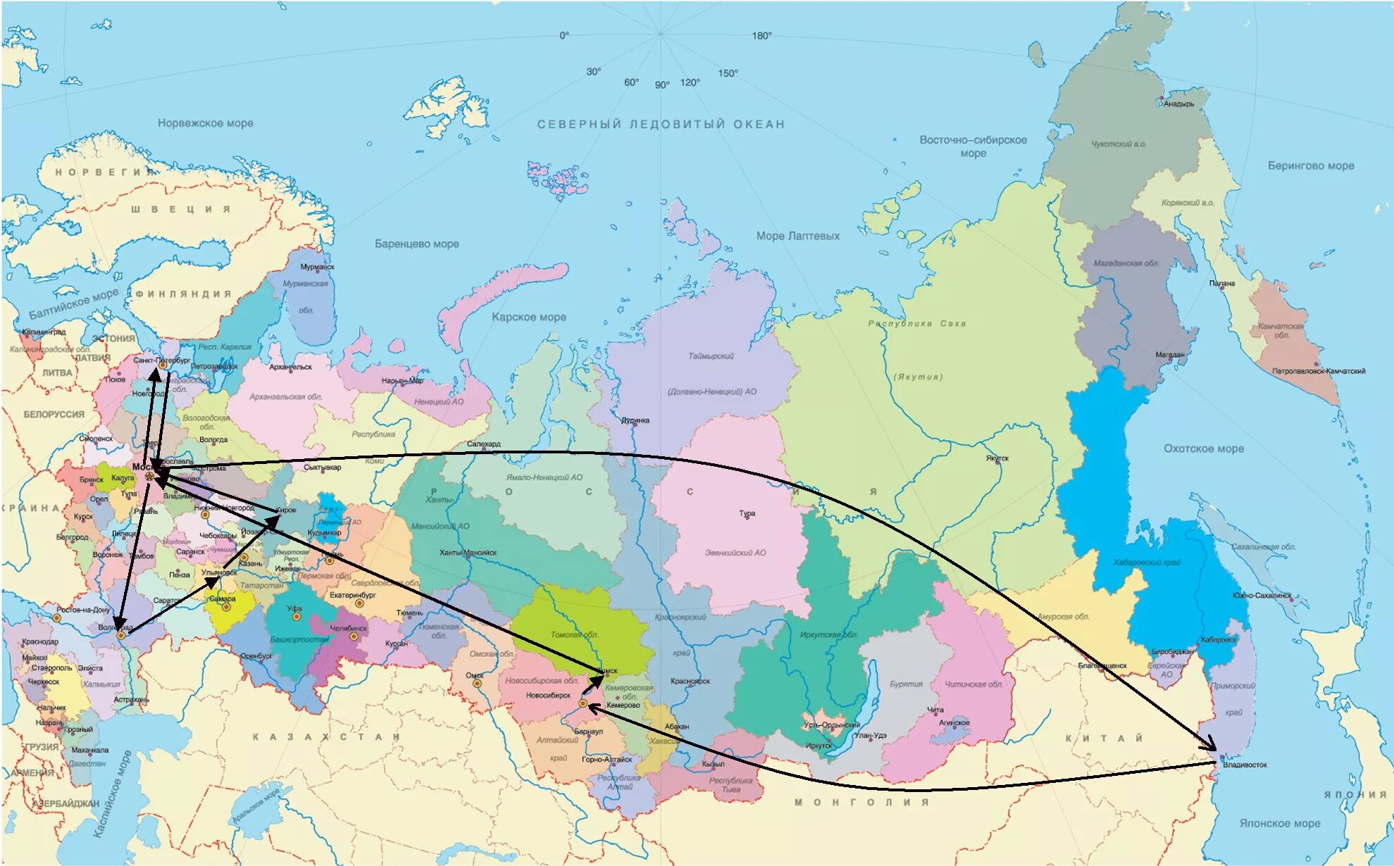 Эта страна полностью расположена. Карта РФ С субъектами Федерации 2020. Политическая карта России с областями и республиками. Карта России с границами областей. Карта с границами регионов Российской Федерации.