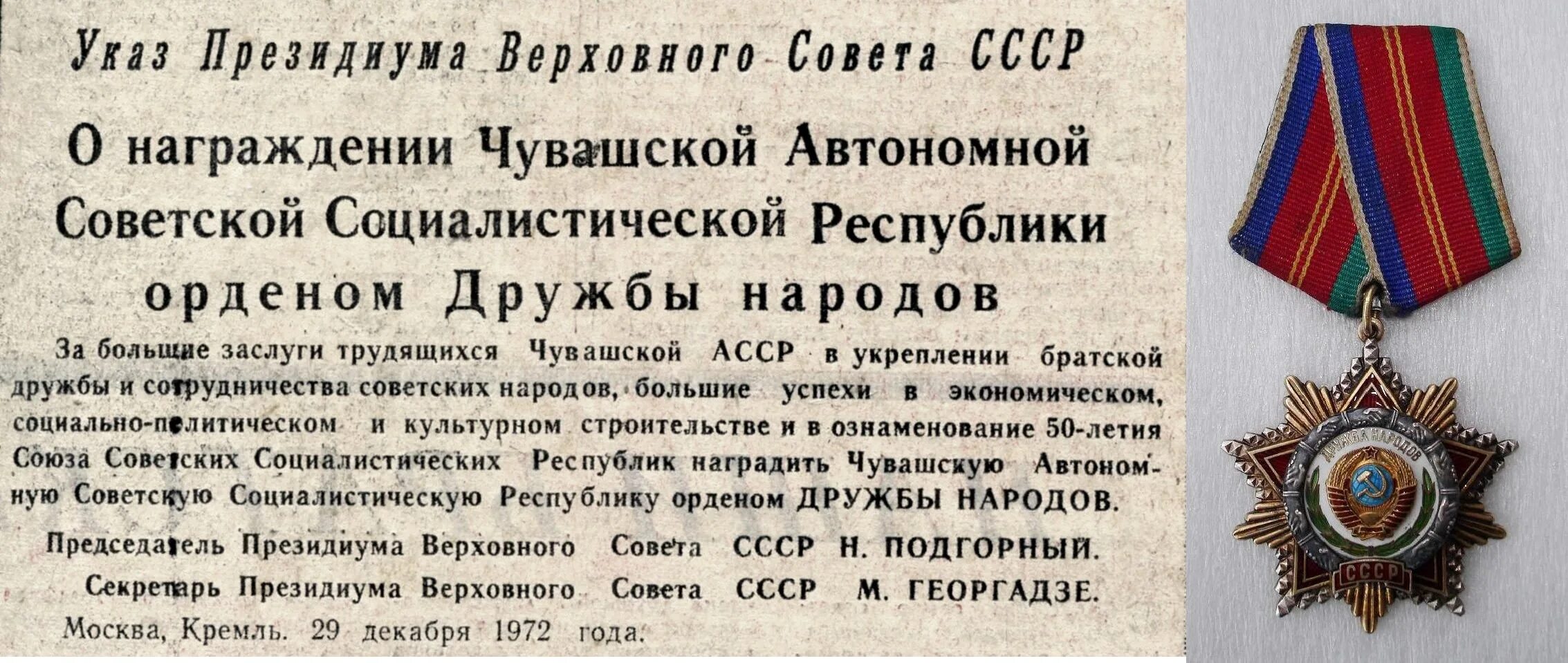 Указ 6 мая. Орден дружбы народов 1972. Орден дружбы народов СССР. Указ Президиума Верховного совета СССР. Кавалеры ордена дружбы народов.