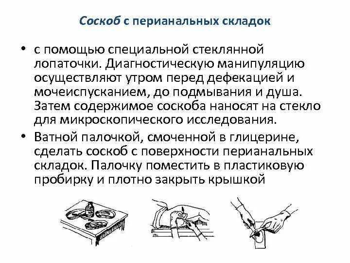 Соскоб с перианальных складок алгоритм. Техника проведения соскоба с перианальных складок. Соскоб с перианальных складок у детей. Продемонстрируйте технику проведения соскоба с перианальных складок.