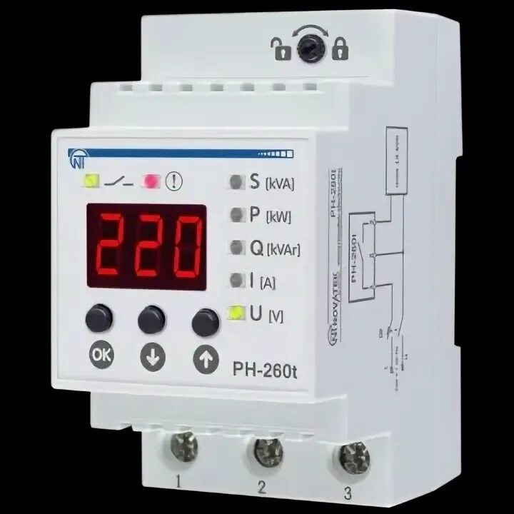 Реле напряжения рн 260т Реле напряжения РН-260Т 63А, Новатек-Электро купить по выгодной цене в интерне Товар на картинке можно купить.