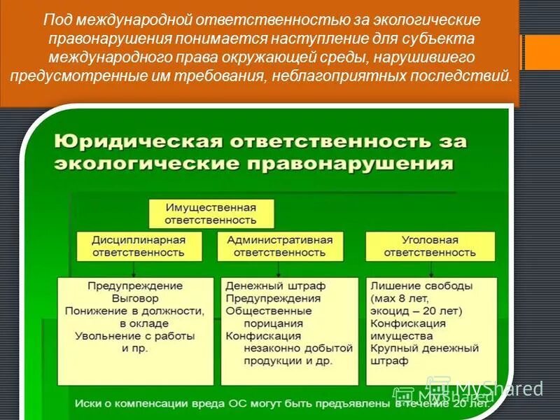 Ответственность за экологические правонарушения. Юридическая ответственность за экологические правонарушения. Ответственность за экологические проступки. Виды ответственности за экологические правонарушения.