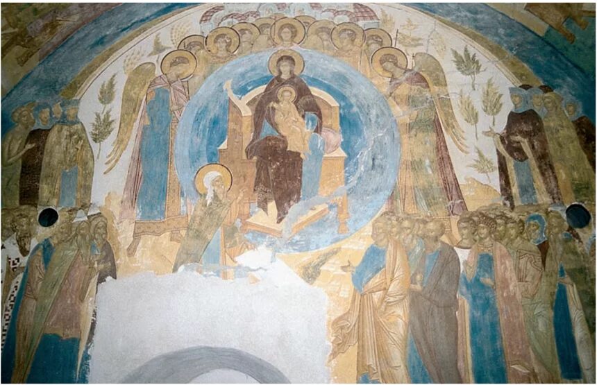 покров богородицы икона дионисий. покров пресвятой богородицы фреска дионисия.