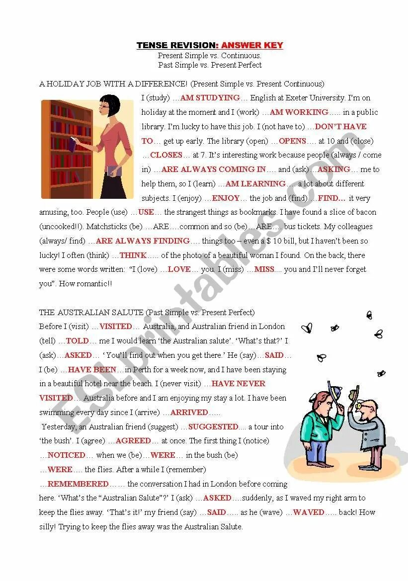 Past tenses revision. Mixed Tenses all. Mixed Tense revision(present tend) answer.