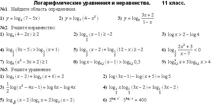 Контрольная по логарифмам 10 класс. Логарифмические уравнения 10 класс формулы. Логарифмы 10 класс самостоятельная работа с решением. Алгебра 10-11 класс логарифмические уравнения.