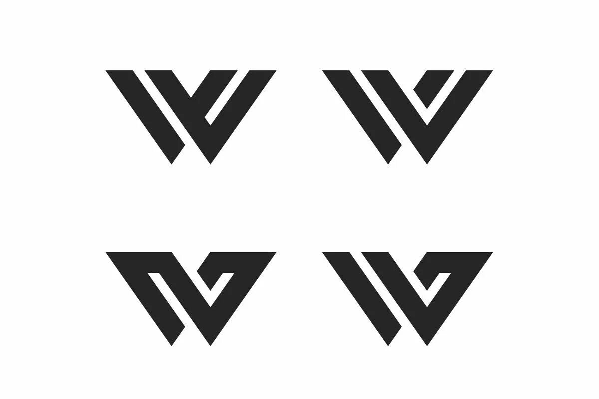 P w. W. B W символ. W Letter logo.