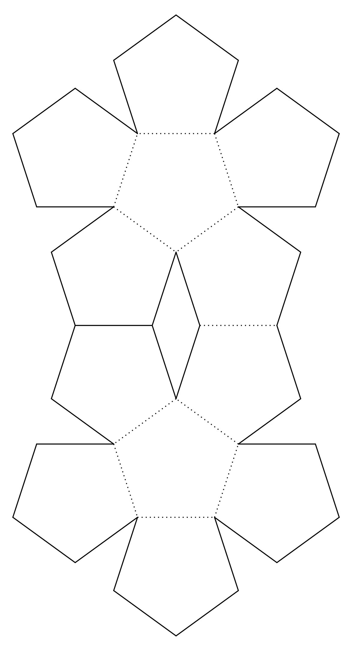 Додекаэдр развертка а4. Развертка правильного додекаэдра. Додекаэдр развертка для склеивания а4. Раскладка правильного додекаэдра.