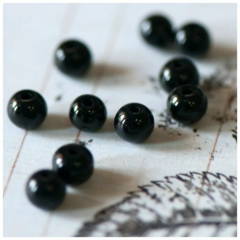 черные бусинки. бусинки zori 6mm (004593). черные бусины. черные бусины и пуговицы. бусина фидерная namazu soft beads, pvc, d-5 мм, круглая, цв.