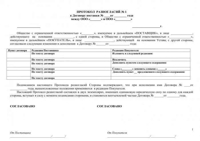 В срок согласованный сторонами. Протокол разногласий к договору поставки 2020. Форма протокола разногласий по 44 ФЗ образец. Образец протокола разногласий к контракту по 44-ФЗ образец. Протокол разногласия по договору поставки образец.