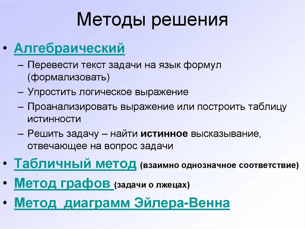 Методы решения. Метод решения. Алгоритм решения проблем. Методы и способы решения логических задач. Эффективные методы решения задач