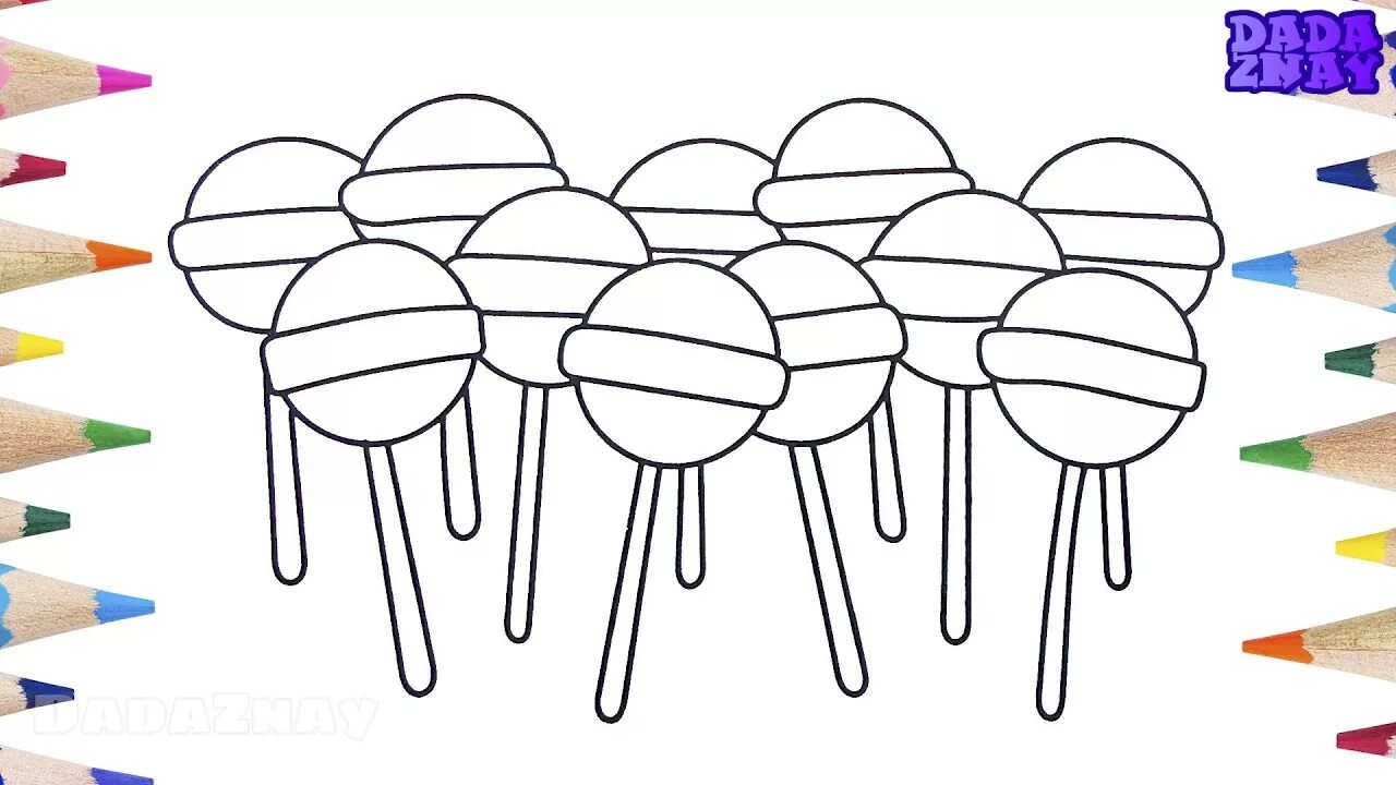 Рисунки для раскрашивания пластилином. Разрисованные деревянные палочки. Леденец раскраска для детей. Раскраска леденец. Раскрашиваем палочками.