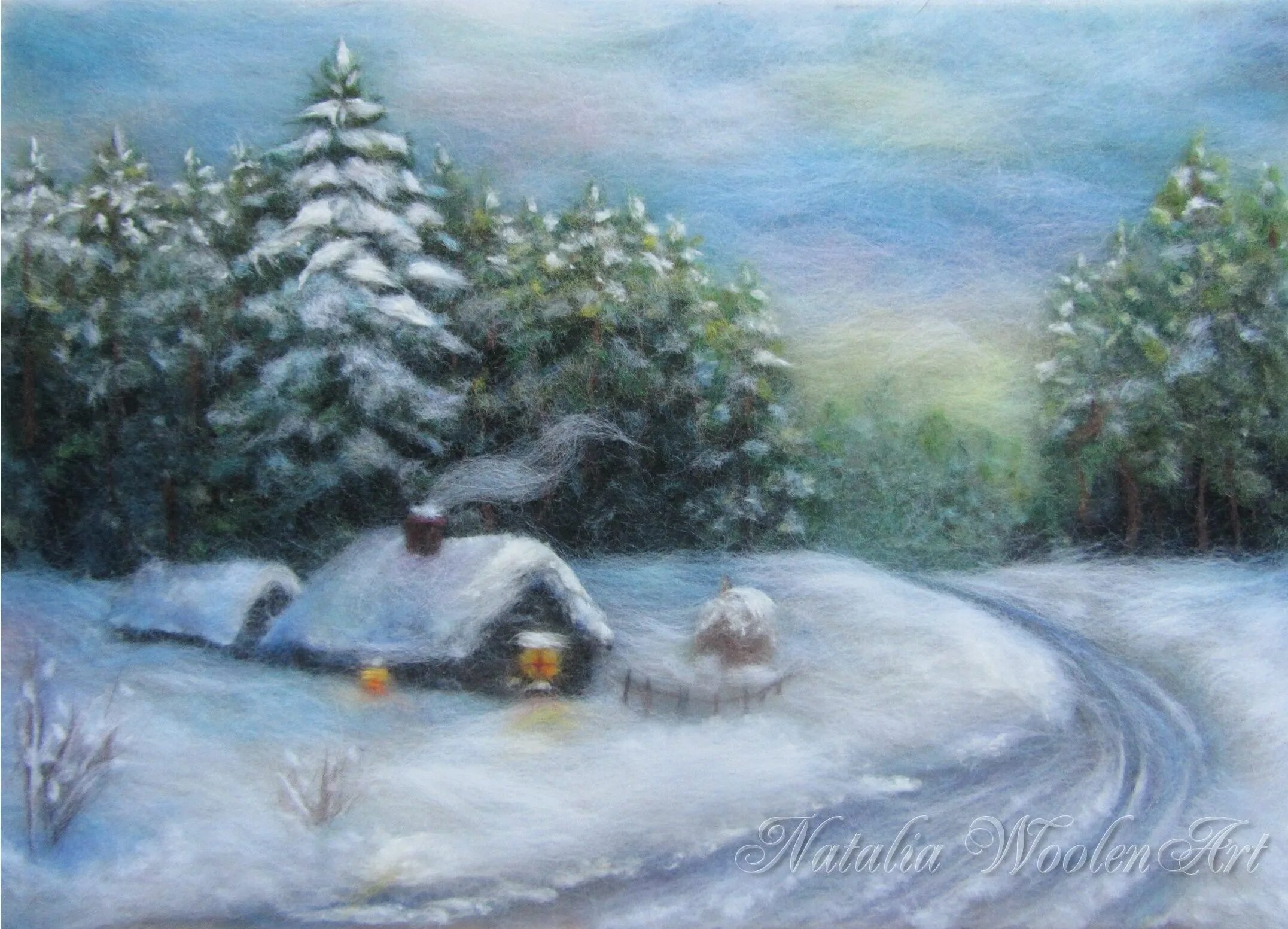 Шерстяная живопись зимний пейзаж. Живопись шерстью пейзаж. Картины из шерсти. Шерстяная живопись зима. Картина из шерсти зима.