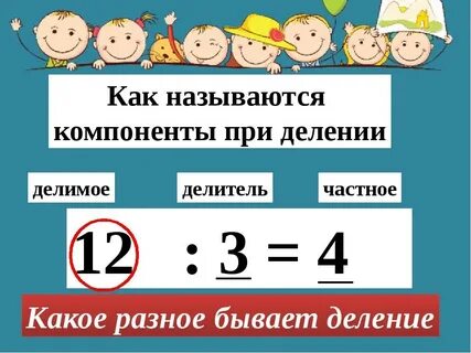 Компоненты деления 2 класс карточки