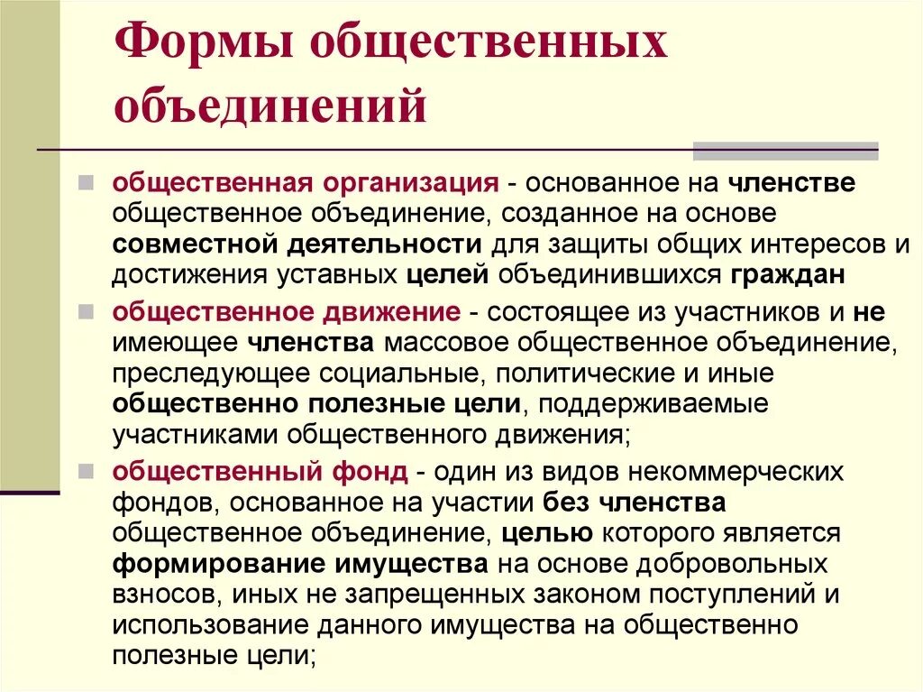 Общественные учреждения виды. Формы общественных объединений. Виды общественеых объеди. Виды общественныцх объ. Виды общественных объединений.