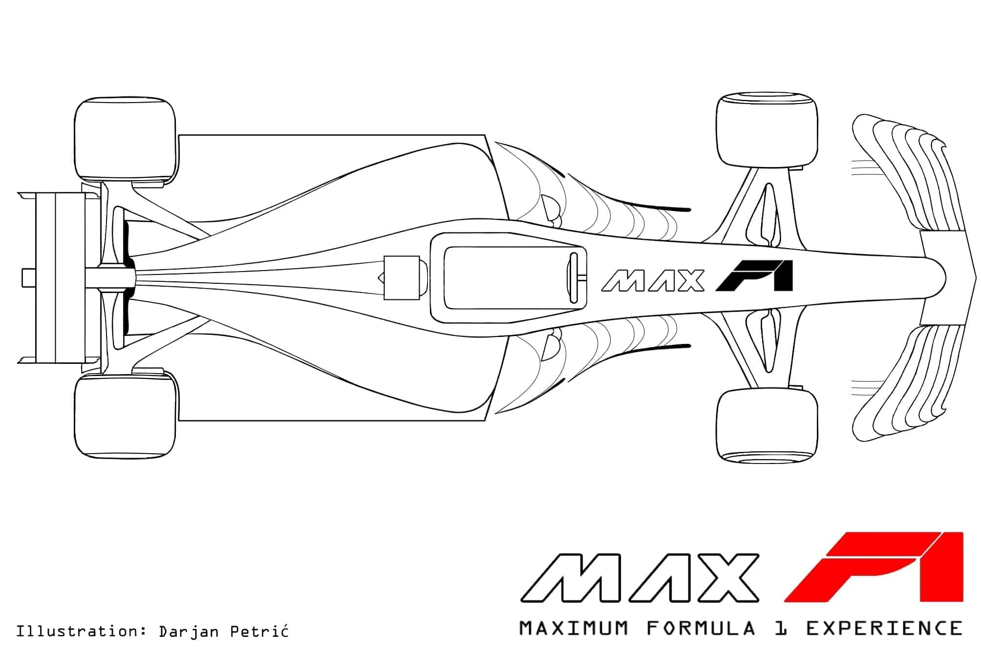 Чертеж формулы 1 для рисунка Formula 1 reveals full details of 2021 car design concepts F1 Autosport Car