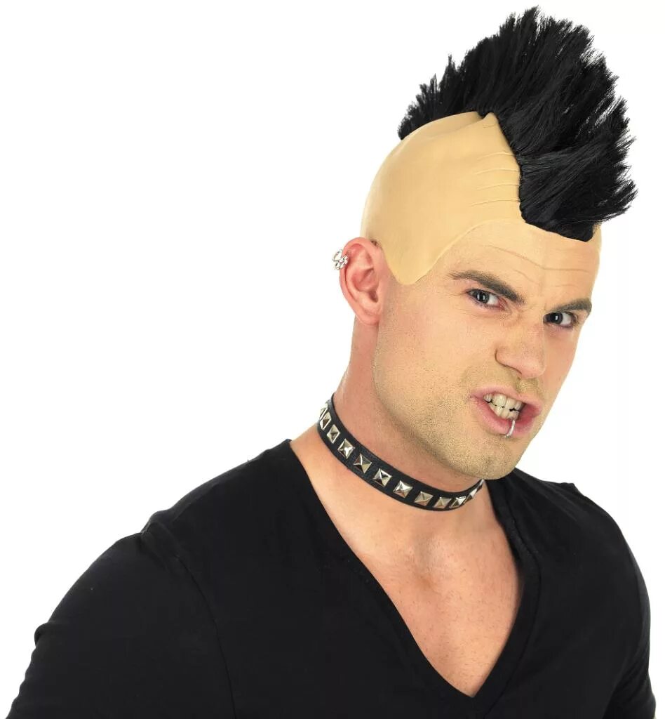 панк с разноцветным ирокезом. красный ирокез. де дреды ирокез. могавк моргенштерн. парик панка.