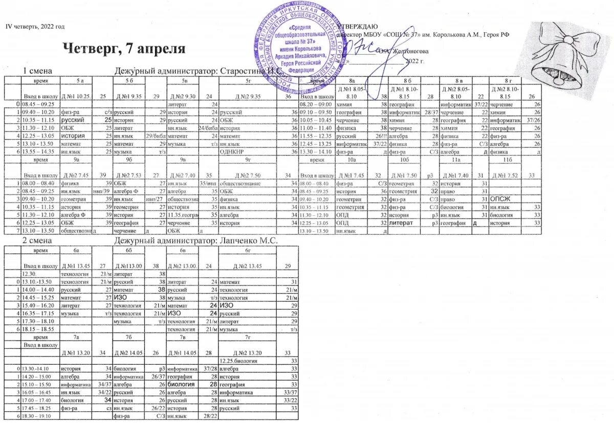 Сайт школы 15 расписание. Расписание уроков на четверг. Расписание уроков на четверг 7 класс школа 34 Самара. Расптсанте урлков на четверг 7акласс.