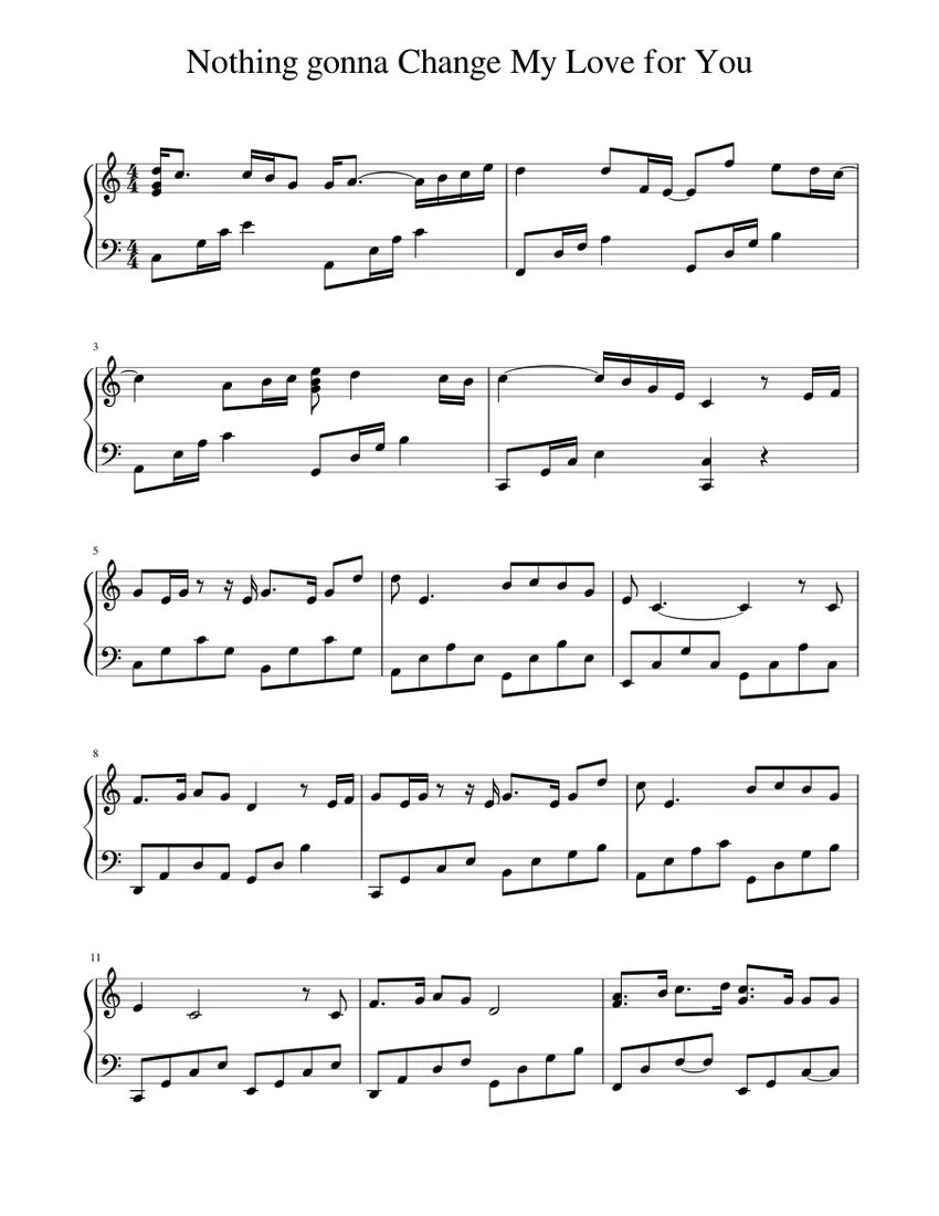 Песня май лав фо. Ноты для фортепиано George Benson nothing's gonna change my Love for you. Nothing gonna change Ноты. Nothing gonna change my Love for you Ноты для фортепиано. Nothing gonna change my Love Ноты.