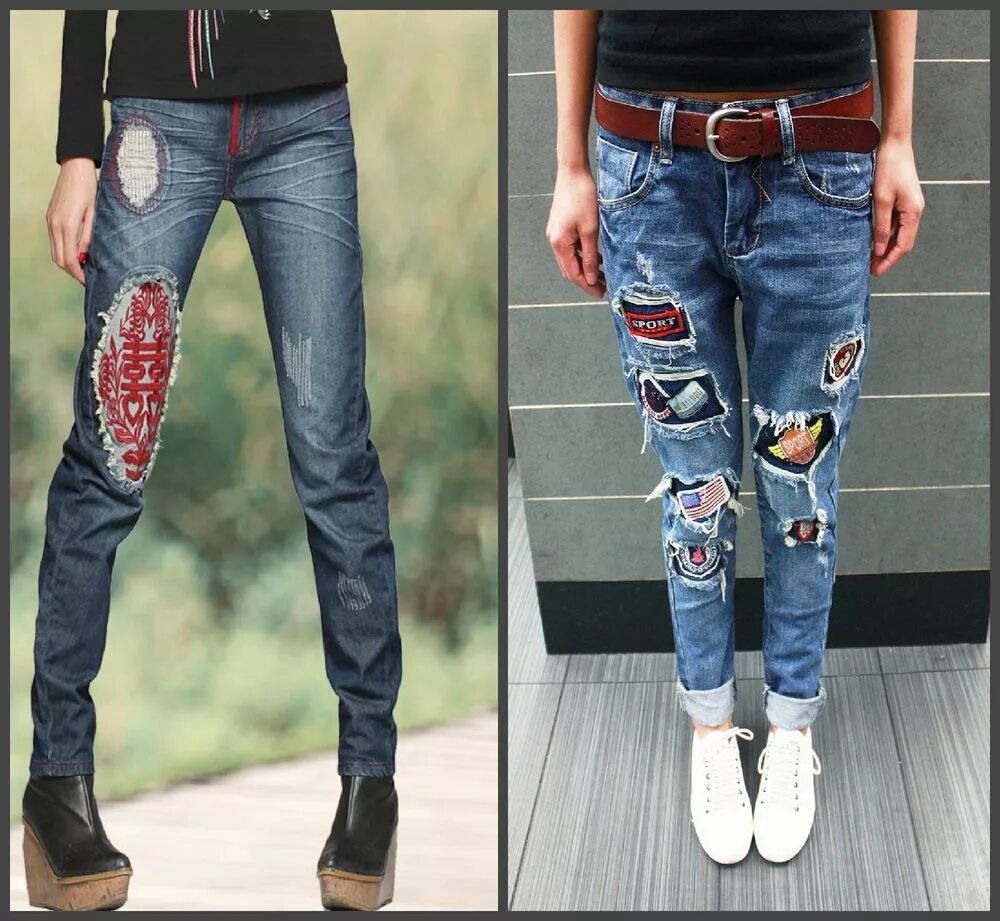 Дырки на джинсах заплатки. Красивые заплатки на джинсы. Стильные заплатки на джинсы. Декор дырки на джинсах. Джинсы с дырками.