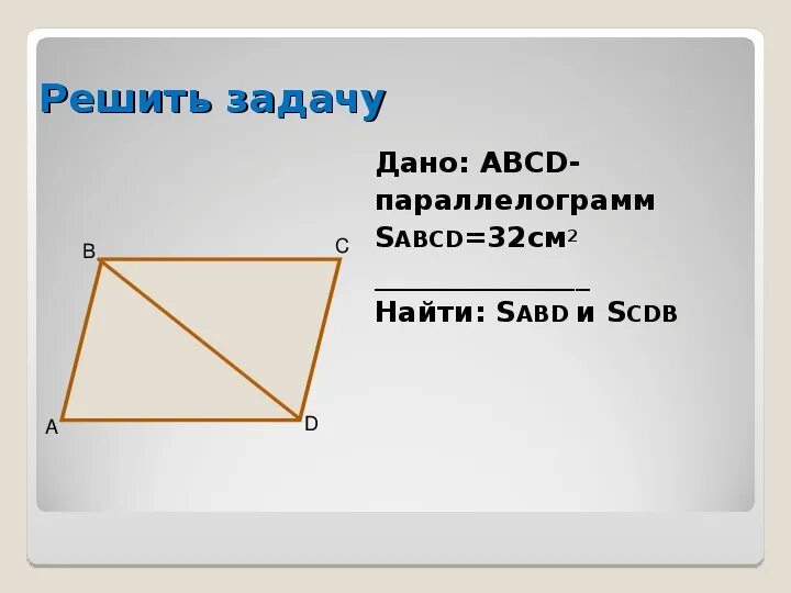 Abcd параллелограмм найти sabcd угол b 150. Найдите sabcd параллелограмм.