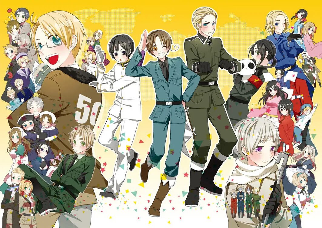 Все страны в виде людей. Hetalia Axis Powers. Хеталия державы оси.