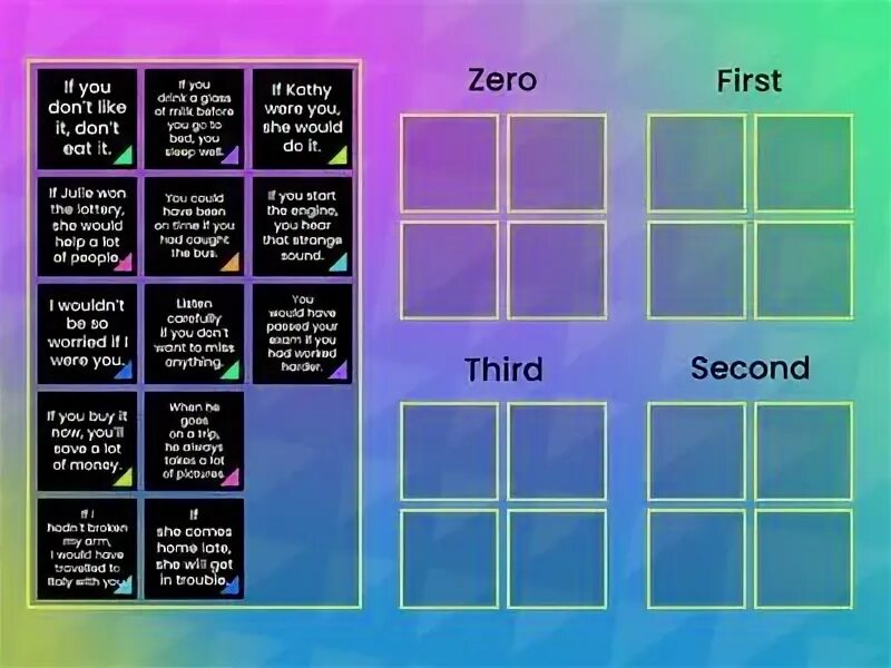 Conditional 3 Wordwall. Wordwall conditionals 0 1