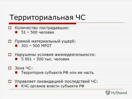 Материальный ущерб при федеральной чрезвычайной ситуации