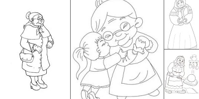 раскраска бабушка