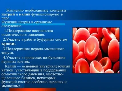 Роль натрия в организме человека